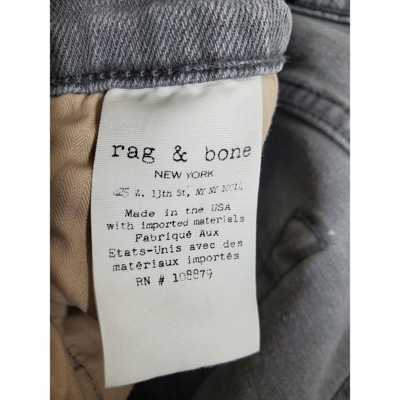 Rag & Bone Standard Issue Jeans Slim Leg Mens 36 Iron Gray Stretch (34x33.5) - Picture 9 of 12